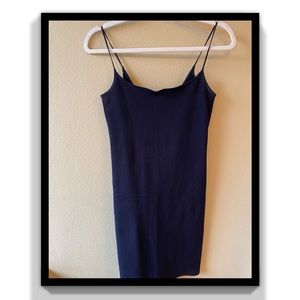 Fitted ribbed black mini dress